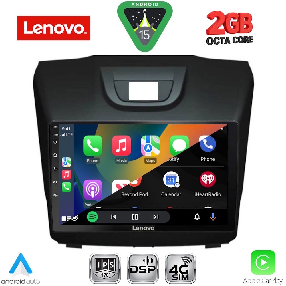 LENOVO LVF 5255_CPA (9inc) MULTIMEDIA TABLET for ISUZU DMAX mod. 2012-2020 LENOVO LVF 5255_CPA (9inc) MULTIMEDIA TABLET for ISUZU DMAX mod. 2012-2020