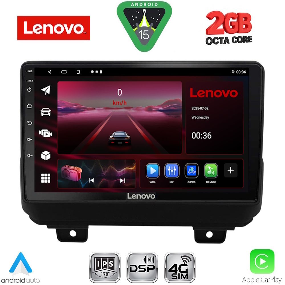 LENOVO LVF 5298_CPA (9inc) MULTIMEDIA TABLET for JEEP WRANGLER mod. 2018-2026 LENOVO LVF 5298_CPA (9inc) MULTIMEDIA TABLET for JEEP WRANGLER mod. 2018-2026
