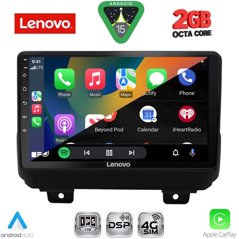 LENOVO LVF 5298_CPA (9inc) MULTIMEDIA TABLET for JEEP WRANGLER mod. 2018-2026 LENOVO LVF 5298_CPA (9inc) MULTIMEDIA TABLET for JEEP WRANGLER mod. 2018-2026