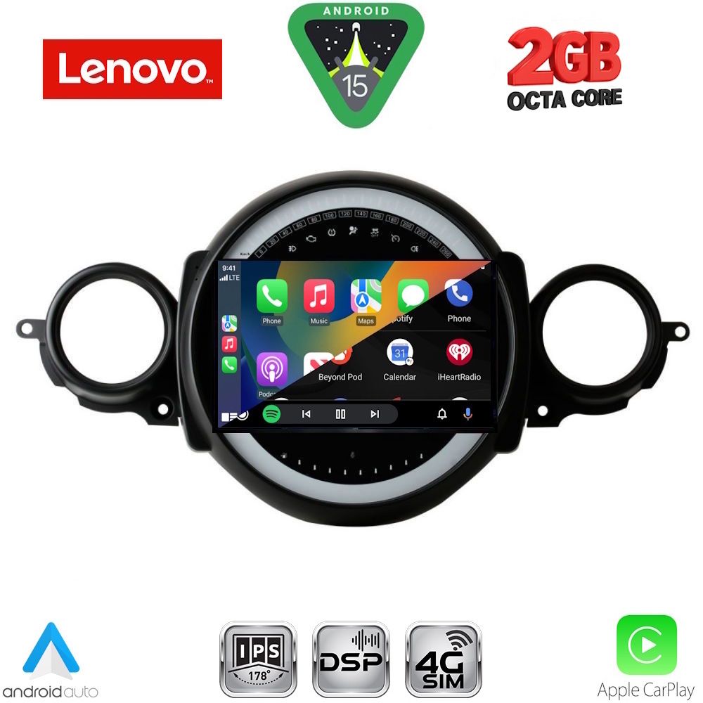 LENOVO LVF 5064_CPA (9inc) MULTIMEDIA TABLET for MINI COOPER (R56-R57) mod. 2006-2014 - CLUBMAN (R55) mod. 2007-2014 LENOVO LVF 5064_CPA (9inc) MULTIMEDIA TABLET for MINI COOPER (R56-R57) mod. 2006-2014 - CLUBMAN (R55) mod. 2007-2014