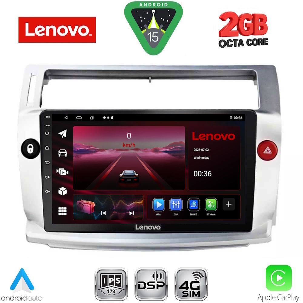 LENOVO LVF 5084SL_CPA (9inc) MULTIMEDIA TABLET for CITROEN C4 mod. 2004-2011 (SILVER) LENOVO LVF 5084SL_CPA (9inc) MULTIMEDIA TABLET for CITROEN C4 mod. 2004-2011 (SILVER)