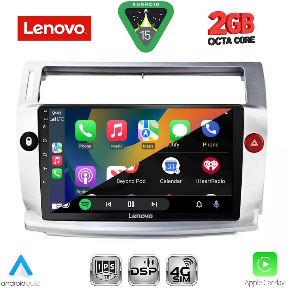 LENOVO LVF 5084SL_CPA (9inc) MULTIMEDIA TABLET for CITROEN C4 mod. 2004-2011 (SILVER) LENOVO LVF 5084SL_CPA (9inc) MULTIMEDIA TABLET for CITROEN C4 mod. 2004-2011 (SILVER)