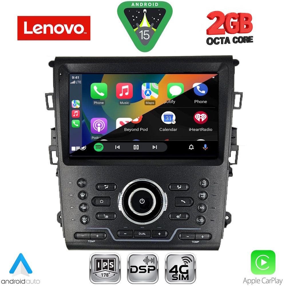 LENOVO LVF 5164_CPA CLIMA (9inc) MULTIMEDIA TABLET for FORD MONDEO mod. 2014-2023 LENOVO LVF 5164_CPA CLIMA (9inc) MULTIMEDIA TABLET for FORD MONDEO mod. 2014-2023