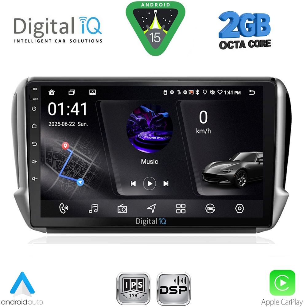 DIGITAL IQ RSF 4508_CPA (10inc) MULTIMEDIA TABLET for PEUGEOT 208-2008 mod. 2012-2021 DIGITAL IQ RSF 4508_CPA (10inc) MULTIMEDIA TABLET for PEUGEOT 208-2008 mod. 2012-2021