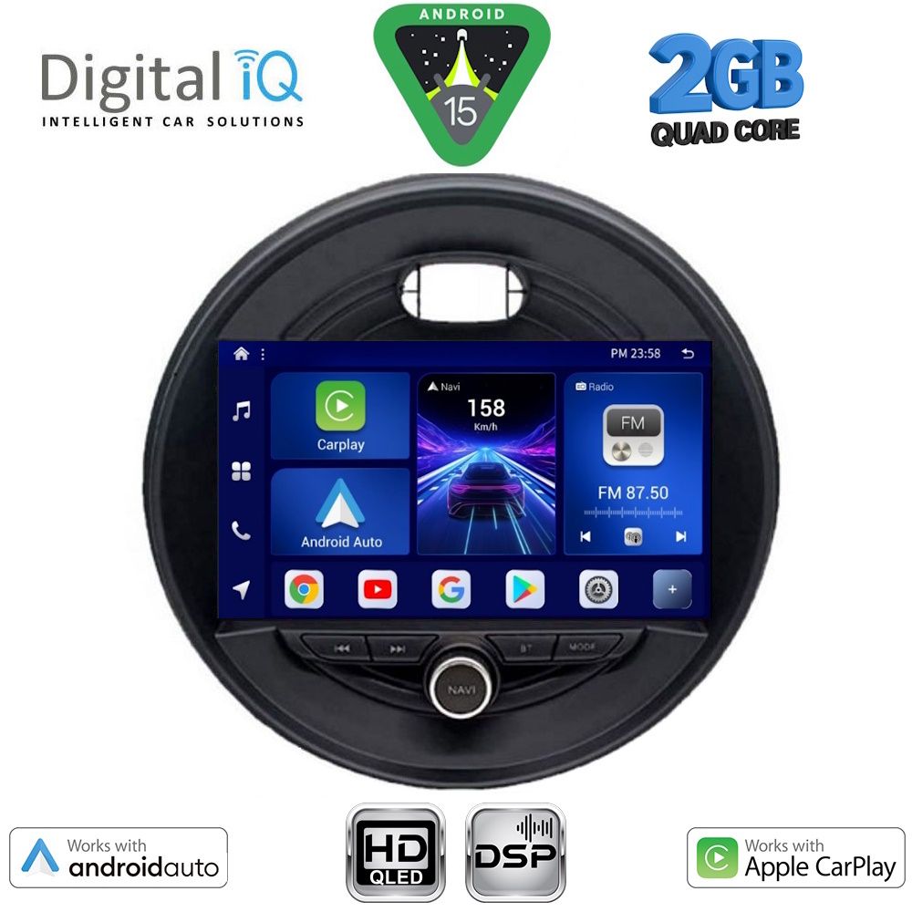 DIGITAL IQ BXC 3066_CPAA (9inc) MULTIMEDIA TABLET for MINI COOPER (F55-56-F57) mod. 2015-2024 - CLUBMAN (F54) mod. 2015-2024 - ROADSTER (F59) mod. 2014-2024 - COUNTRYMAN (F60) mod. 2016-2024 DIGITAL IQ BXC 3066_CPAA (9inc) MULTIMEDIA TABLET for MINI COOPER (F55-56-F57) mod. 2015-2024 - CLUBMAN (F54) mod. 2015-2024 - ROADSTER (F59) mod. 2014-2024 - COUNTRYMAN (F60) mod. 2016-2024