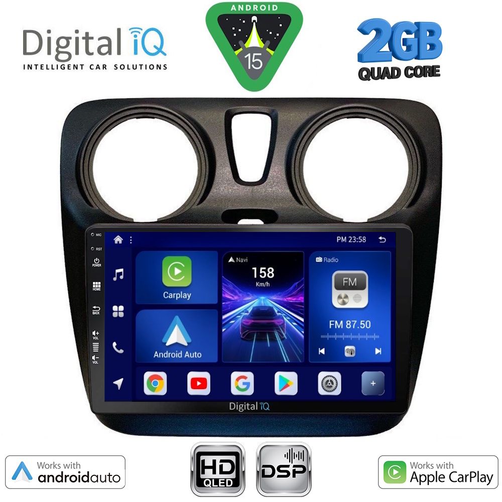DIGITAL IQ BXC 3112_CPAA (9inc) MULTIMEDIA TABLET for DACIA DOKKER 2012-2022 DIGITAL IQ BXC 3112_CPAA (9inc) MULTIMEDIA TABLET for DACIA DOKKER 2012-2022