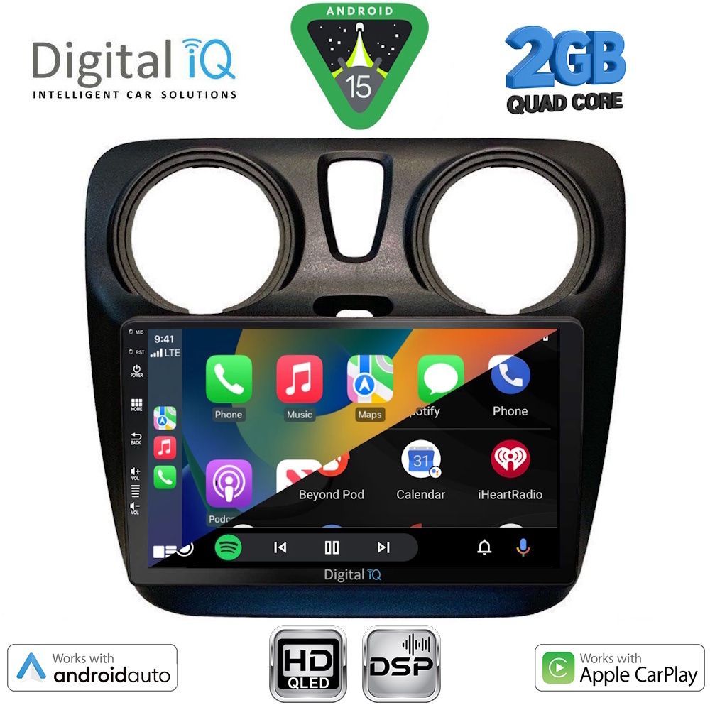 DIGITAL IQ BXC 3112_CPAA (9inc) MULTIMEDIA TABLET for DACIA DOKKER 2012-2022 DIGITAL IQ BXC 3112_CPAA (9inc) MULTIMEDIA TABLET for DACIA DOKKER 2012-2022