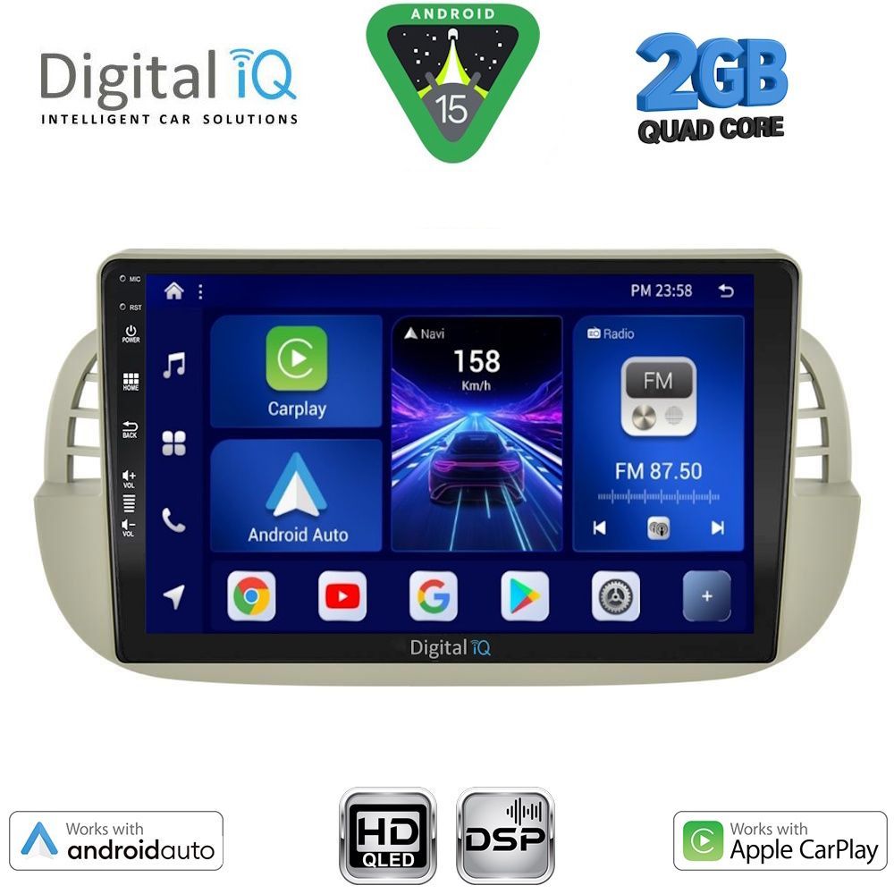 DIGITAL IQ BXC 3130BG_CPAA (9inc) MULTIMEDIA TABLET for FIAT 500 mod. 2007-2015 (BEIGE) DIGITAL IQ BXC 3130BG_CPAA (9inc) MULTIMEDIA TABLET for FIAT 500 mod. 2007-2015 (BEIGE)