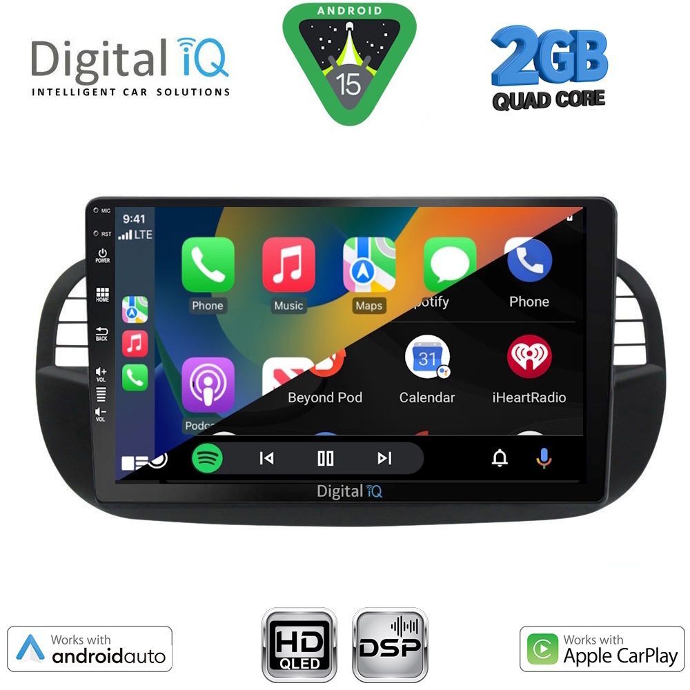 DIGITAL IQ BXC 3130BL_CPAA (9inc) MULTIMEDIA TABLET for FIAT 500 mod. 2007-2015 (BLACK) DIGITAL IQ BXC 3130BL_CPAA (9inc) MULTIMEDIA TABLET for FIAT 500 mod. 2007-2015 (BLACK)