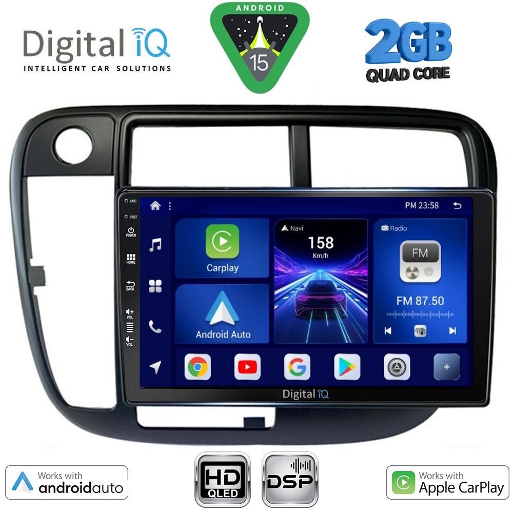 DIGITAL IQ BXC 3186_CPAA CLIMA (9inc) MULTIMEDIA TABLET for HONDA CIVIC mod. 1995-2001 DIGITAL IQ BXC 3186_CPAA CLIMA (9inc) MULTIMEDIA TABLET for HONDA CIVIC mod. 1995-2001