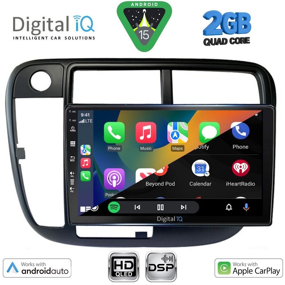 DIGITAL IQ BXC 3186_CPAA CLIMA (9inc) MULTIMEDIA TABLET for HONDA CIVIC mod. 1995-2001 DIGITAL IQ BXC 3186_CPAA CLIMA (9inc) MULTIMEDIA TABLET for HONDA CIVIC mod. 1995-2001