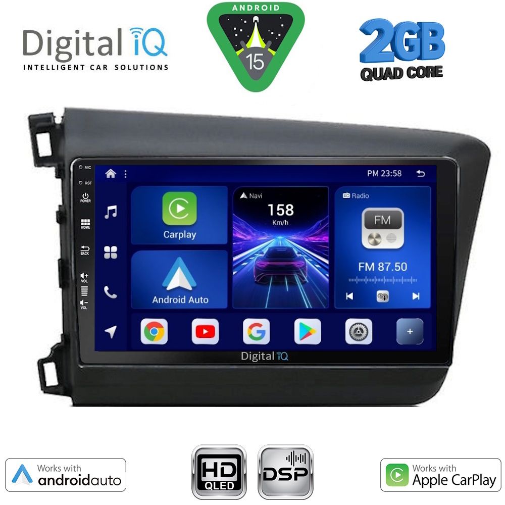 DIGITAL IQ BXC 31904D_CPAA (9inc) MULTIMEDIA TABLET for HONDA CIVIC 4Doors mod. 2012-2016 DIGITAL IQ BXC 31904D_CPAA (9inc) MULTIMEDIA TABLET for HONDA CIVIC 4Doors mod. 2012-2016