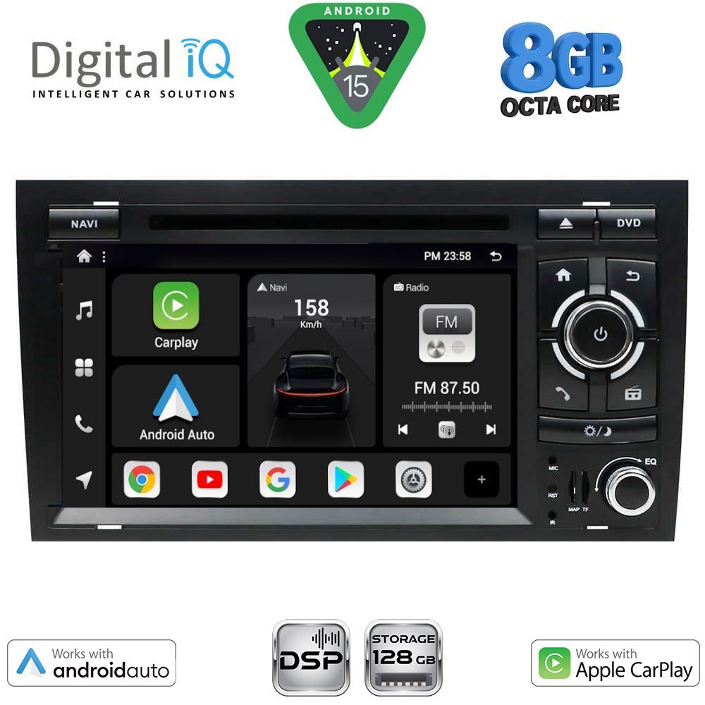 DIGITAL IQ BXF 750_CPAA (7'' DVD) MULTIMEDIA SYSTEM for AUDI A4 mod. 2002-2008 DIGITAL IQ BXF 750_CPAA (7'' DVD) MULTIMEDIA SYSTEM for AUDI A4 mod. 2002-2008