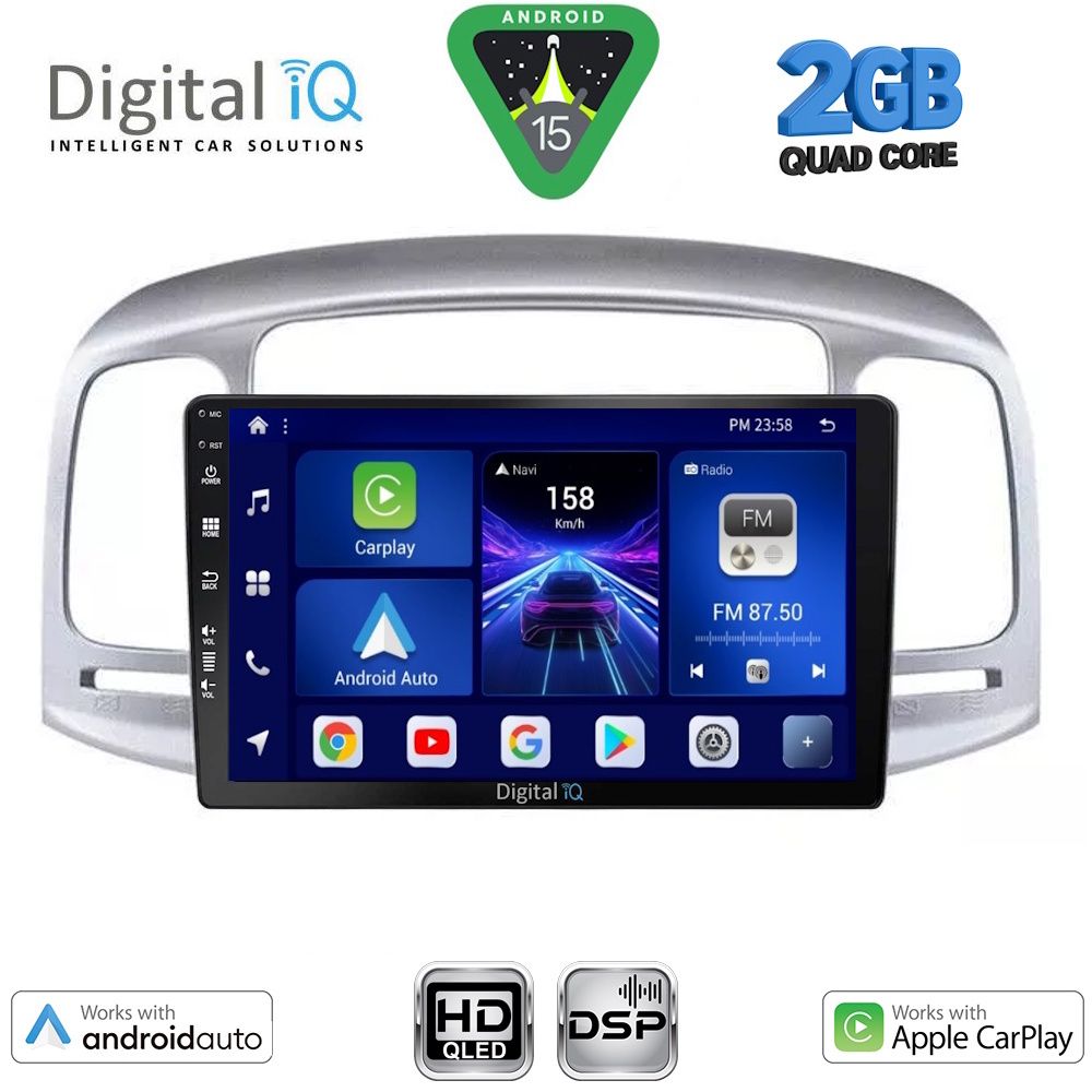 DIGITAL IQ BXC 3249SL_CPAA (9inc) MULTIMEDIA TABLET for HYUNDAI ACCENT mod. 2005-2012 (SILVER) DIGITAL IQ BXC 3249SL_CPAA (9inc) MULTIMEDIA TABLET for HYUNDAI ACCENT mod. 2005-2012 (SILVER)