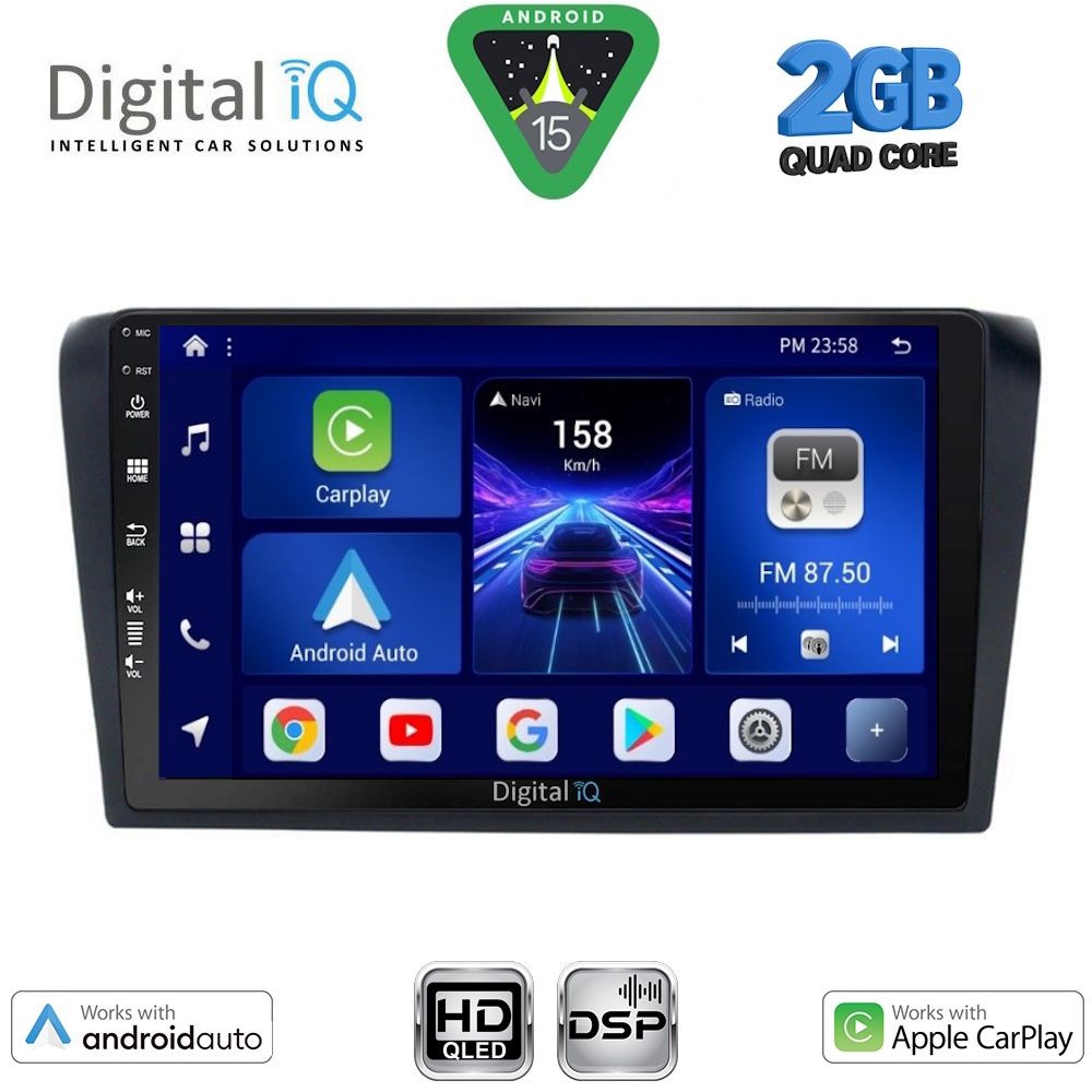 DIGITAL IQ BXC 3365_CPAA (9inc) MULTIMEDIA TABLET for MAZDA 3 mod. 2003-2008 DIGITAL IQ BXC 3365_CPAA (9inc) MULTIMEDIA TABLET for MAZDA 3 mod. 2003-2008