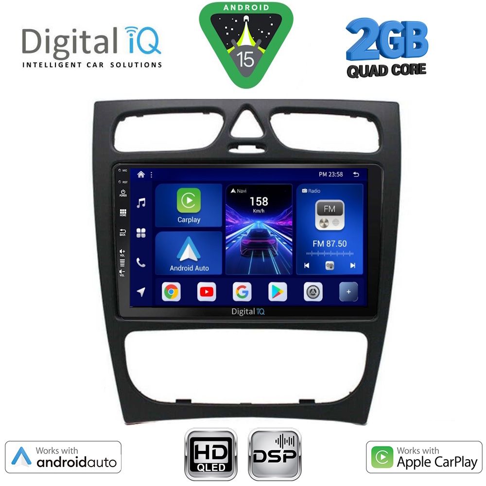 DIGITAL IQ BXC 3402_CPAA (9inc) MULTIMEDIA TABLET for MERCEDES C (W203) mod. 1999-2004 DIGITAL IQ BXC 3402_CPAA (9inc) MULTIMEDIA TABLET for MERCEDES C (W203) mod. 1999-2004