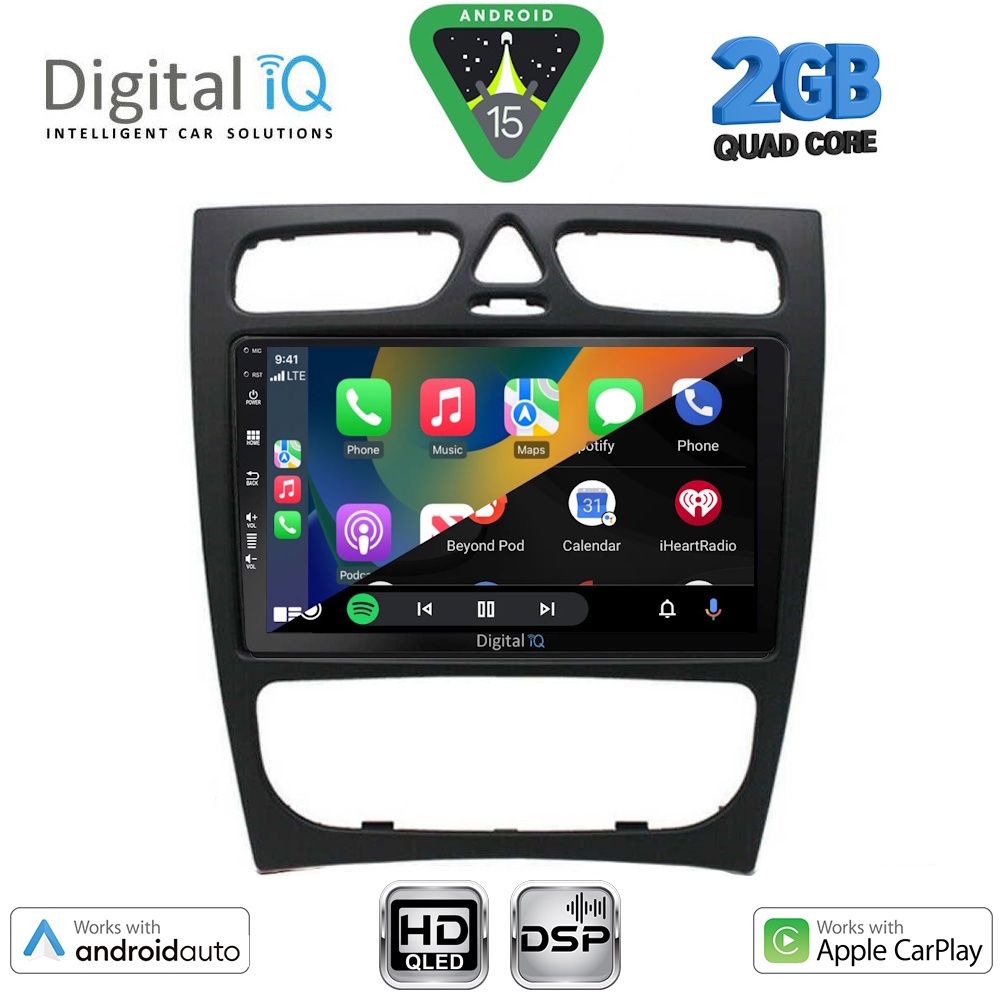 DIGITAL IQ BXC 3402_CPAA (9inc) MULTIMEDIA TABLET for MERCEDES C (W203) mod. 1999-2004 DIGITAL IQ BXC 3402_CPAA (9inc) MULTIMEDIA TABLET for MERCEDES C (W203) mod. 1999-2004