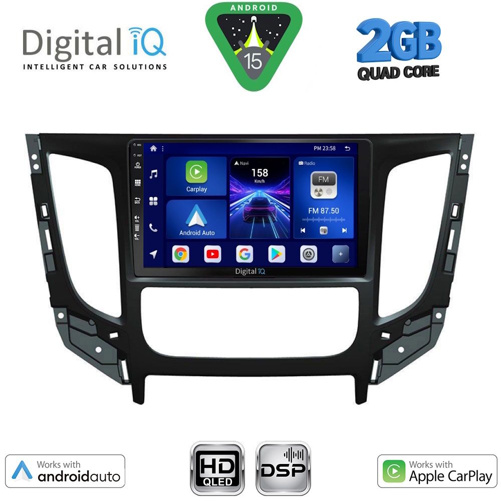 DIGITAL IQ BXC 3437_CPAA CLIMA (9inc) MULTIMEDIA TABLET for MITSUBISHI L200 mod. 2015-2019 with CLIMA DIGITAL IQ BXC 3437_CPAA CLIMA (9inc) MULTIMEDIA TABLET for MITSUBISHI L200 mod. 2015-2019 with CLIMA
