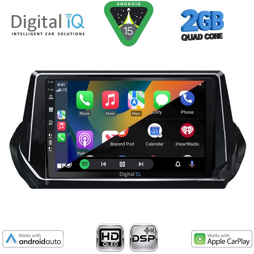 DIGITAL IQ BXC 3509_CPAA (9inc) MULTIMEDIA TABLET for PEUGEOT 208 – 2008 mod. 2021-2026 DIGITAL IQ BXC 3509_CPAA (9inc) MULTIMEDIA TABLET for PEUGEOT 208 – 2008 mod. 2021-2026