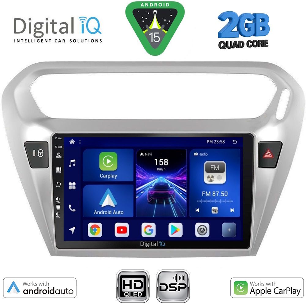 DIGITAL IQ BXC 3511SL_CPAA (9inc) MULTIMEDIA TABLET for CITROEN ELYSEE – PEUGEOT 301 mod. 2013-2026 (SILVER) DIGITAL IQ BXC 3511SL_CPAA (9inc) MULTIMEDIA TABLET for CITROEN ELYSEE – PEUGEOT 301 mod. 2013-2026 (SILVER)