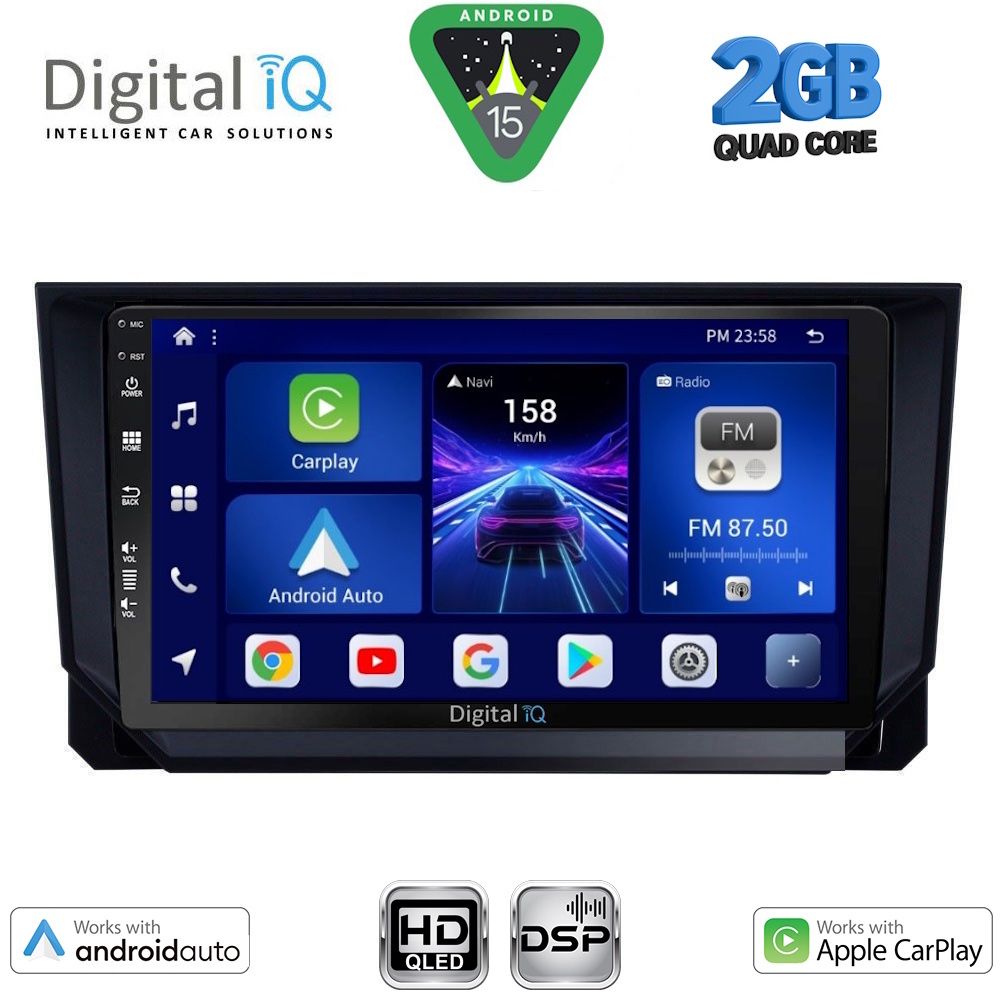 DIGITAL IQ BXC 3573_CPAA (9inc) MULTIMEDIA TABLET for SEAT ARONA - IBIZA mod. 2018-2026 DIGITAL IQ BXC 3573_CPAA (9inc) MULTIMEDIA TABLET for SEAT ARONA - IBIZA mod. 2018-2026