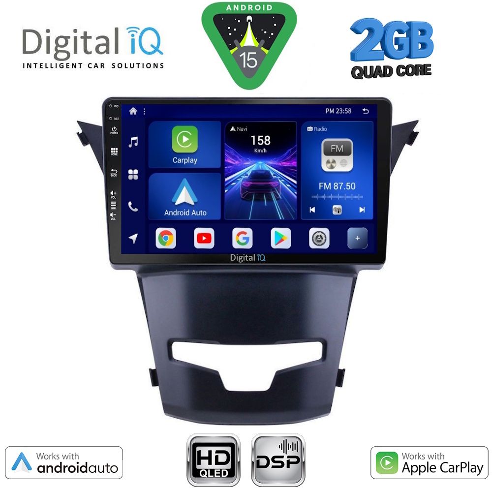 DIGITAL IQ BXC 3653_CPAA (9inc) MULTIMEDIA TABLET for SSANGYONG KORANDO mod. 2014-2019 DIGITAL IQ BXC 3653_CPAA (9inc) MULTIMEDIA TABLET for SSANGYONG KORANDO mod. 2014-2019