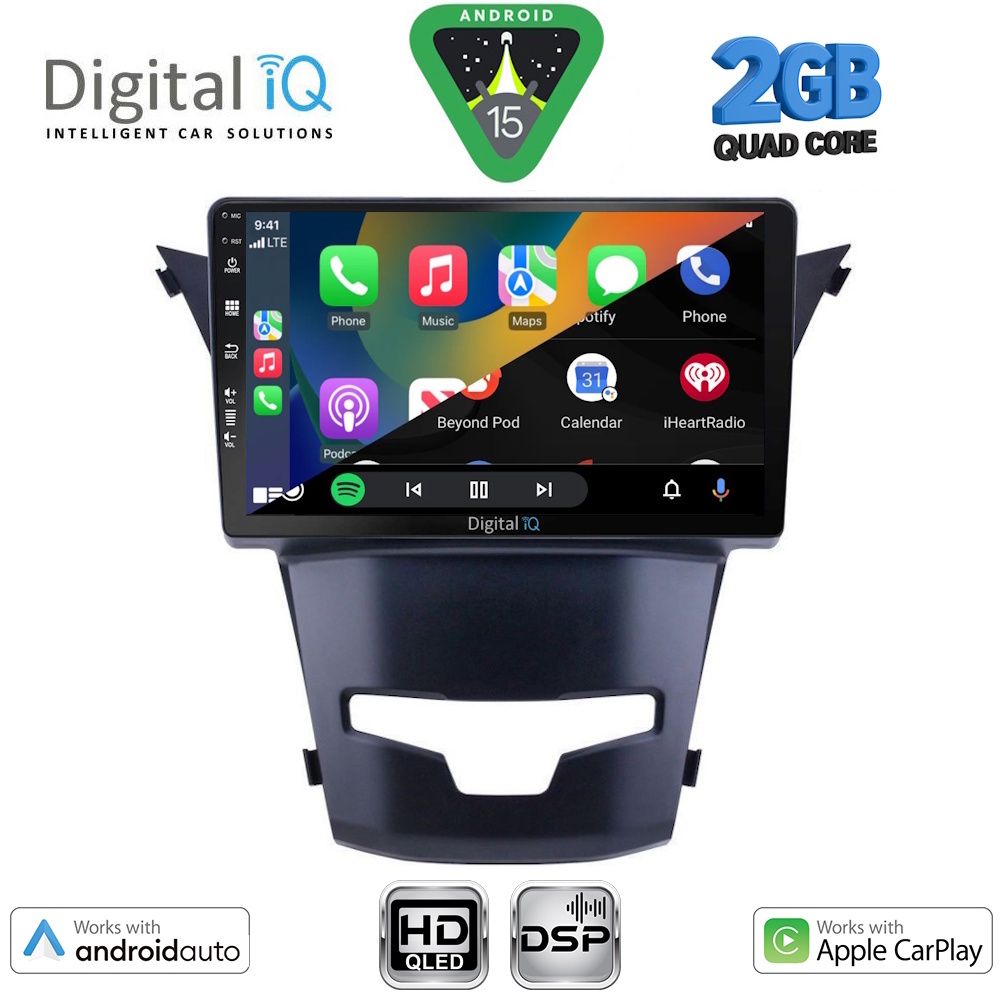 DIGITAL IQ BXC 3653_CPAA (9inc) MULTIMEDIA TABLET for SSANGYONG KORANDO mod. 2014-2019 DIGITAL IQ BXC 3653_CPAA (9inc) MULTIMEDIA TABLET for SSANGYONG KORANDO mod. 2014-2019