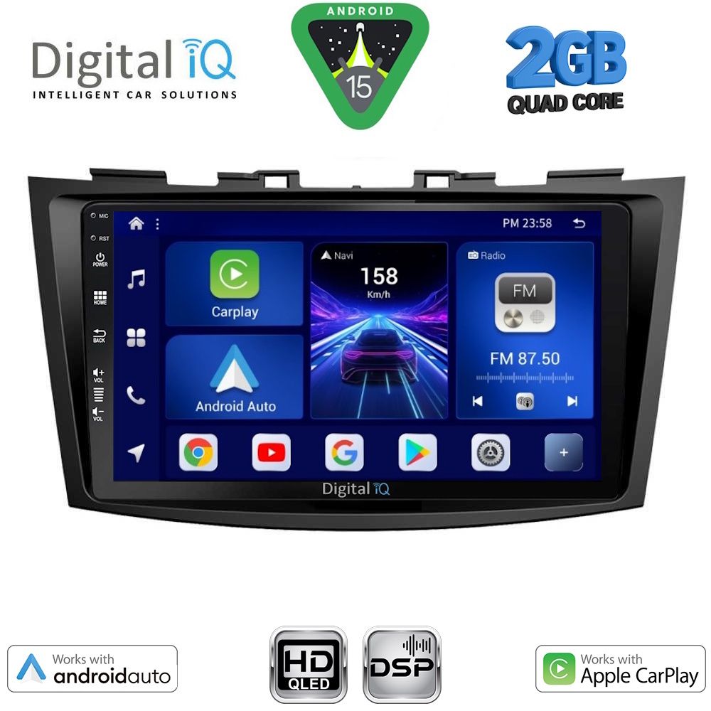DIGITAL IQ BXC 3685_CPAA (9inc) MULTIMEDIA TABLET for SUZUKI SWIFT mod. 2011-2016 DIGITAL IQ BXC 3685_CPAA (9inc) MULTIMEDIA TABLET for SUZUKI SWIFT mod. 2011-2016