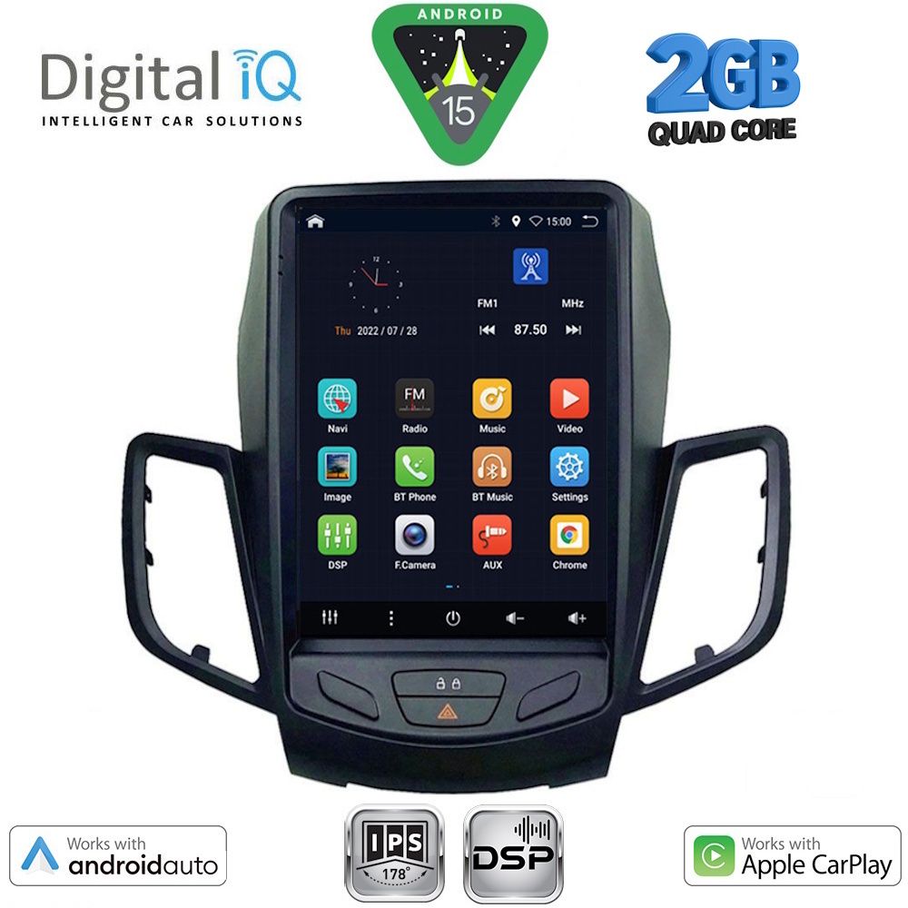 DIGITAL IQ BXC 3854_CPAA TESLA STYLE for FORD FIESTA mod. 2008-2017 DIGITAL IQ BXC 3854_CPAA TESLA STYLE for FORD FIESTA mod. 2008-2017