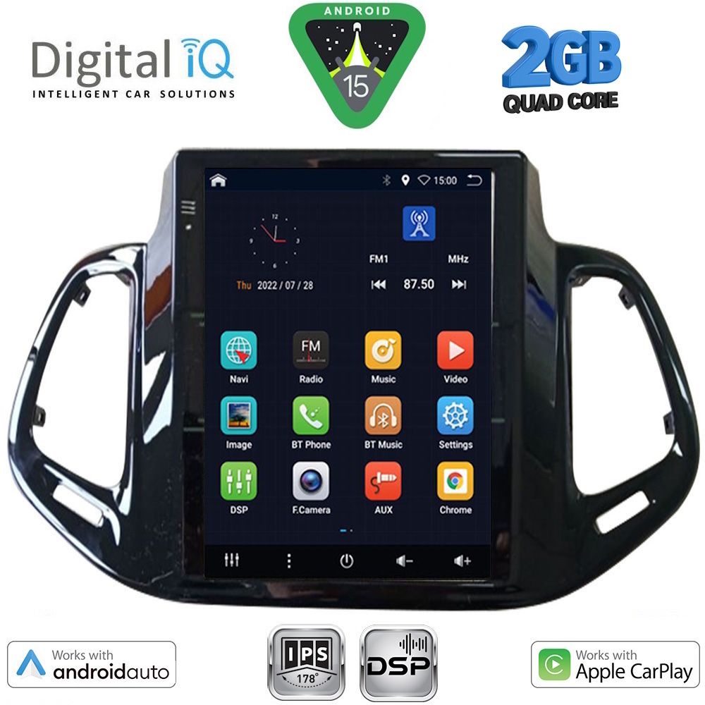 DIGITAL IQ BXC 3878_CPAA TESLA STYLE for JEEP COMPASS mod. 2017-2020 DIGITAL IQ BXC 3878_CPAA TESLA STYLE for JEEP COMPASS mod. 2017-2020