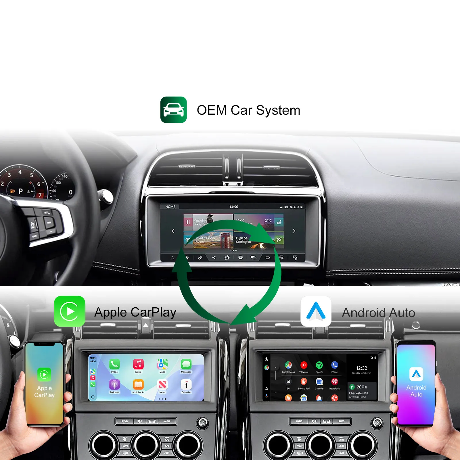 DIGITAL IQ LR 522F CPA (WIRELESS CARPLAY / ANDROID AUTO BOX with 2 CAMERA IN for JAGUAR - LAND ROVER mod. 2016-2019 with HARMAN 10.25" Screen) DIGITAL IQ LR 522F CPA (WIRELESS CARPLAY / ANDROID AUTO BOX with 2 CAMERA IN for JAGUAR - LAND ROVER mod. 2016-2019 with HARMAN 10.25" Screen)