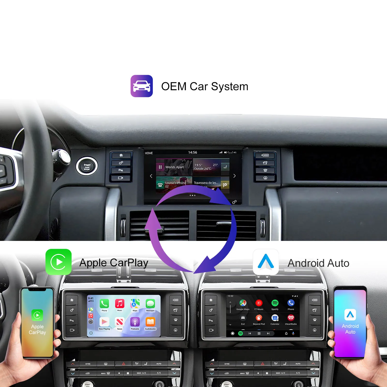 DIGITAL IQ LR 523F CPA (WIRELESS CARPLAY / ANDROID AUTO BOX with 2 CAMERA IN for JAGUAR - LAND ROVER mod. 2016-2019 with HARMAN 8" System) DIGITAL IQ LR 523F CPA (WIRELESS CARPLAY / ANDROID AUTO BOX with 2 CAMERA IN for JAGUAR - LAND ROVER mod. 2016-2019 with HARMAN 8" System)
