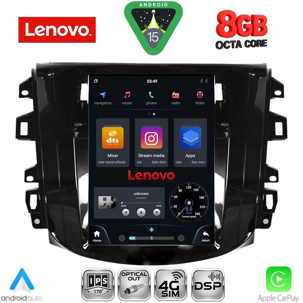 LENOVO SSW 10856_CPA TESLA STYLE for NISSAN NAVARA mod. 2016-2025 LENOVO SSW 10856_CPA TESLA STYLE for NISSAN NAVARA mod. 2016-2025