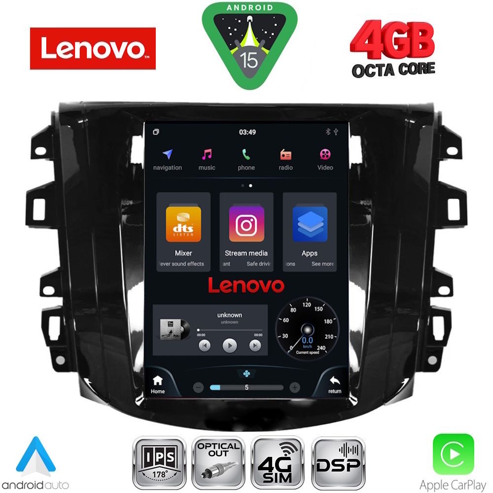 LENOVO SSX 9856_CPA TESLA STYLE for NISSAN NAVARA mod. 2016-2025 LENOVO SSX 9856_CPA TESLA STYLE for NISSAN NAVARA mod. 2016-2025