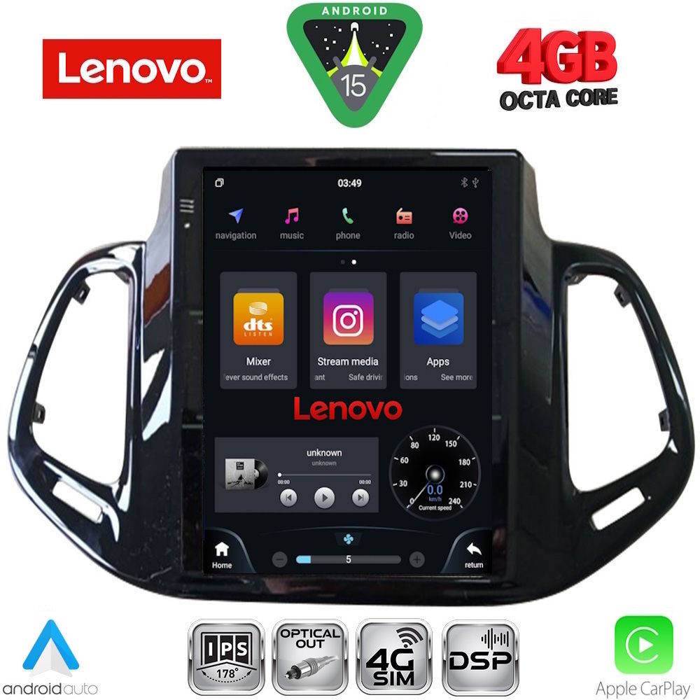 LENOVO SSX 9878_CPA TESLA STYLE for JEEP COMPASS mod. 2017-2021 LENOVO SSX 9878_CPA TESLA STYLE for JEEP COMPASS mod. 2017-2021