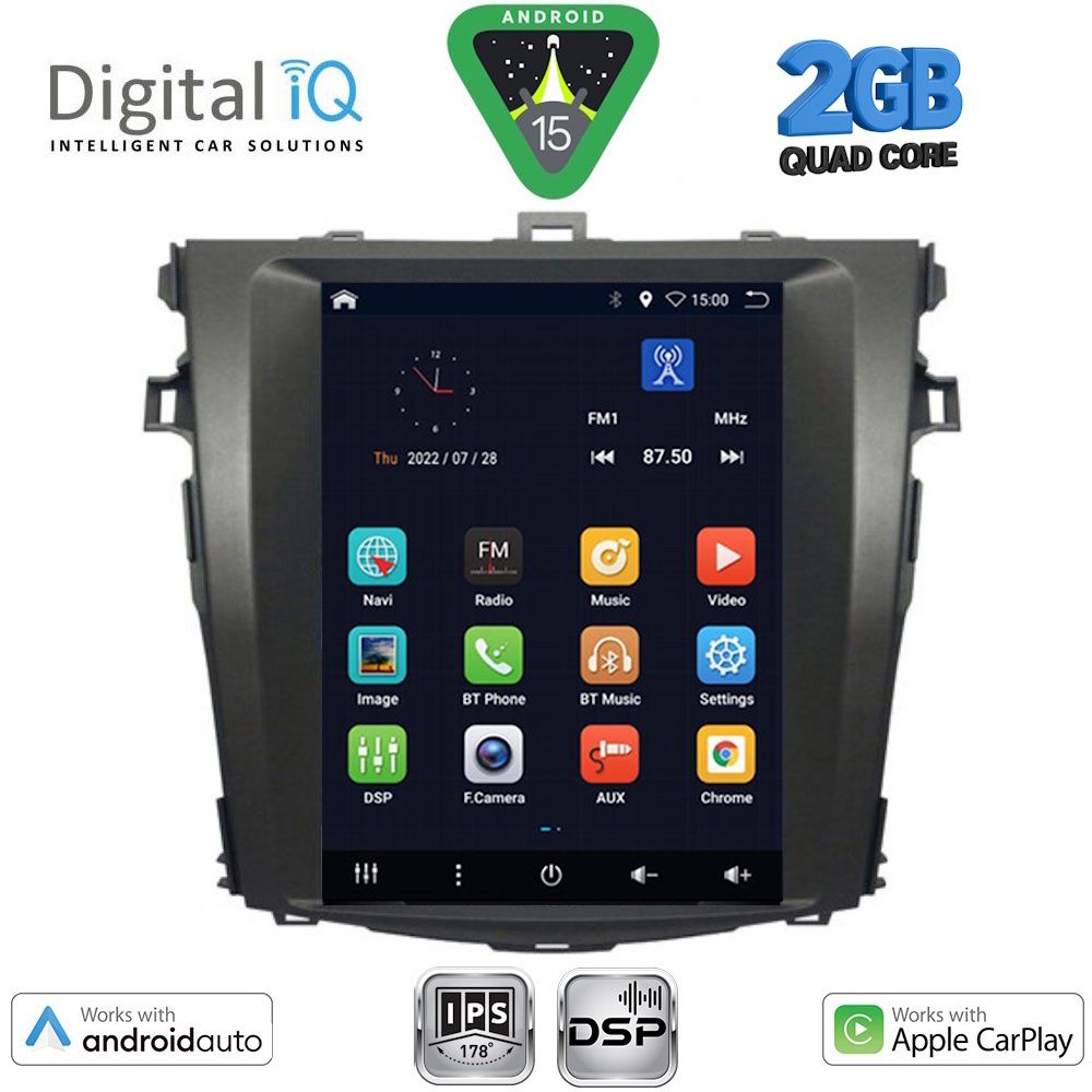 DIGITAL IQ BXC 3963_CPAA TESLA STYLE for TOYOTA COROLLA 4D mod. 2006-2012 DIGITAL IQ BXC 3963_CPAA TESLA STYLE for TOYOTA COROLLA 4D mod. 2006-2012
