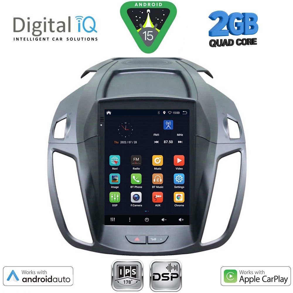 DIGITAL IQ BXC 3964_CPAA TESLA STYLE for FORD KUGA mod. 2013-2019 DIGITAL IQ BXC 3964_CPAA TESLA STYLE for FORD KUGA mod. 2013-2019