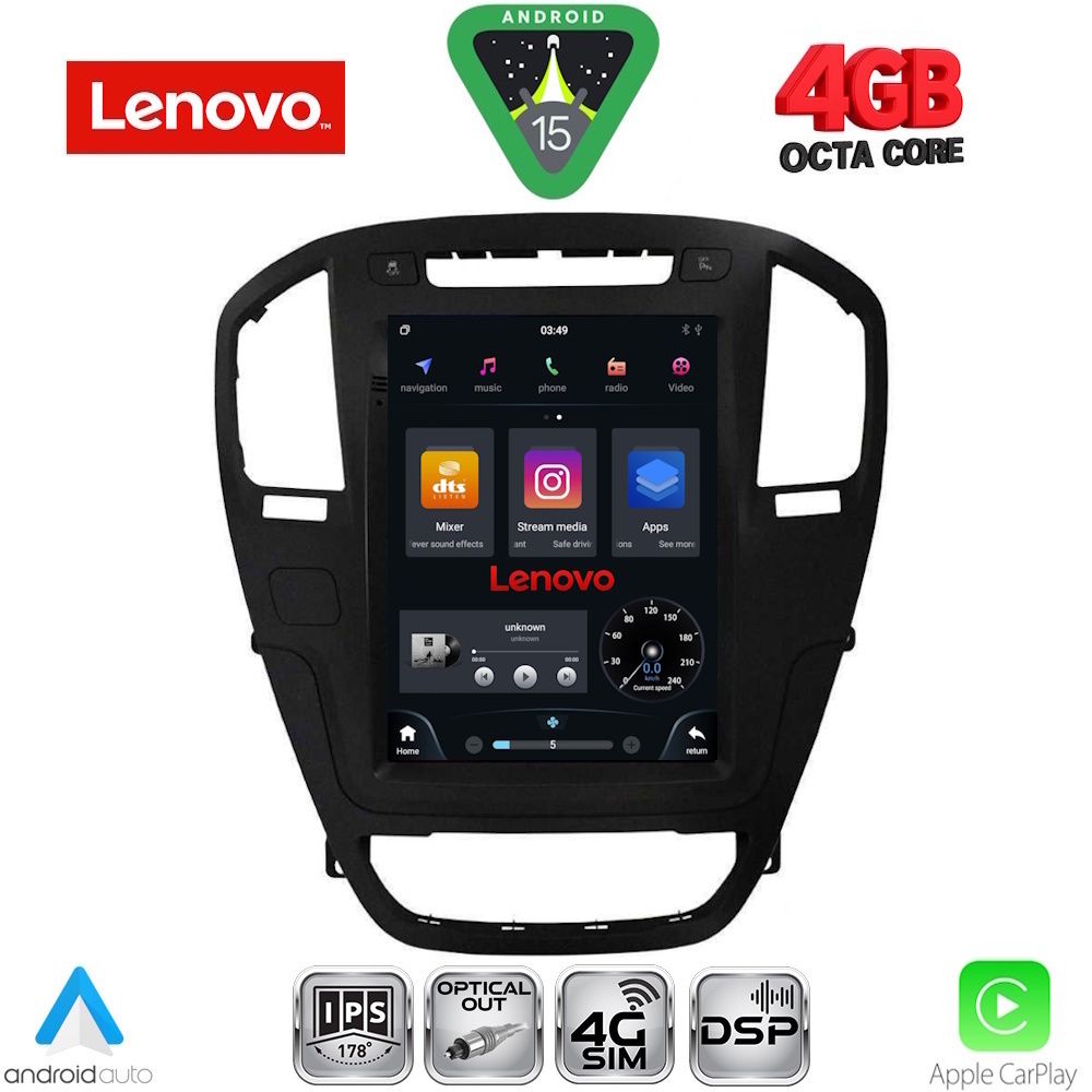 LENOVO SSX 9914BL_CPA TESLA STYLE for OPEL INSIGNIA mod. 2008-2013 (Black colour) LENOVO SSX 9914BL_CPA TESLA STYLE for OPEL INSIGNIA mod. 2008-2013 (Black colour)
