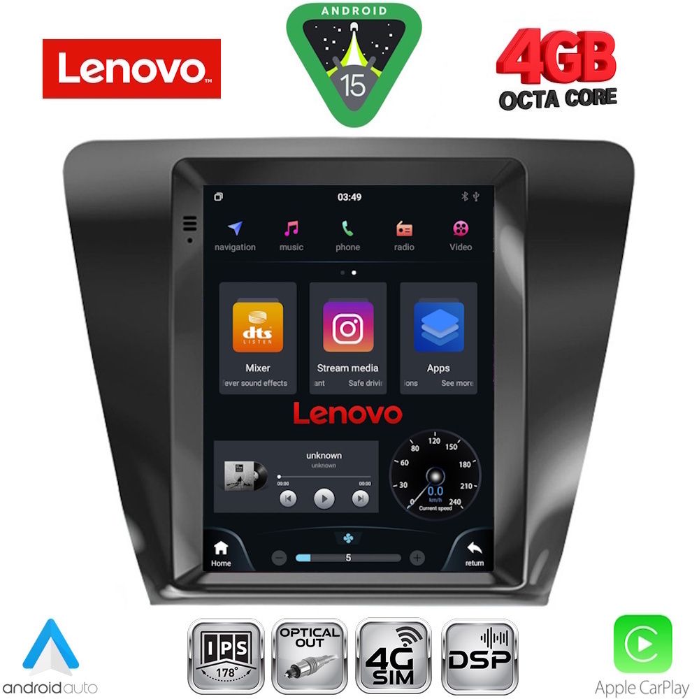 LENOVO SSX 9917_CPA TESLA STYLE for SKODA OCTAVIA 7 mod. 2013-2020 LENOVO SSX 9917_CPA TESLA STYLE for SKODA OCTAVIA 7 mod. 2013-2020