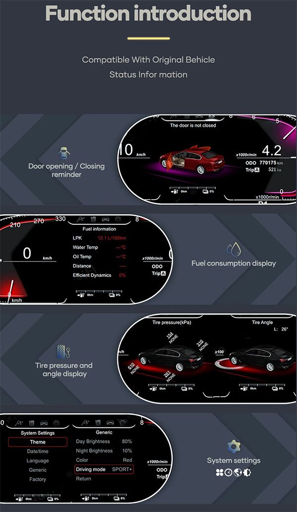 DIGITAL IQ FZ 972_IC (12.3in) BMW 5 - 5 GT - 6 - 7 Series mod. 2010-2017 / X3 - X4 - X5 - X6 mod. 2014-2017 DIGITAL DASHBOARD DIGITAL IQ FZ 972_IC (12.3in) BMW 5 - 5 GT - 6 - 7 Series mod. 2010-2017 / X3 - X4 - X5 - X6 mod. 2014-2017 DIGITAL DASHBOARD