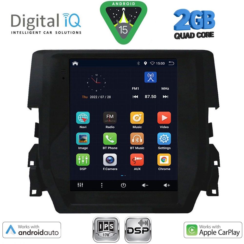 DIGITAL IQ BXC 3975_CPAA TESLA STYLE for HONDA CIVIC mod. 2016-2021 DIGITAL IQ BXC 3975_CPAA TESLA STYLE for HONDA CIVIC mod. 2016-2021