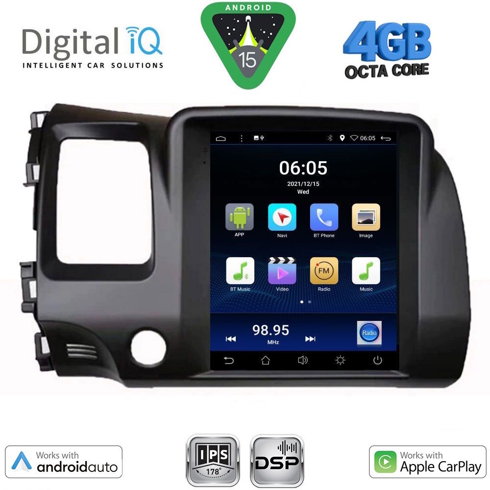 DIGITAL IQ BXF 6988_CPAA TESLA STYLE for HONDA CIVIC 4D mod. 2006-2012 DIGITAL IQ BXF 6988_CPAA TESLA STYLE for HONDA CIVIC 4D mod. 2006-2012