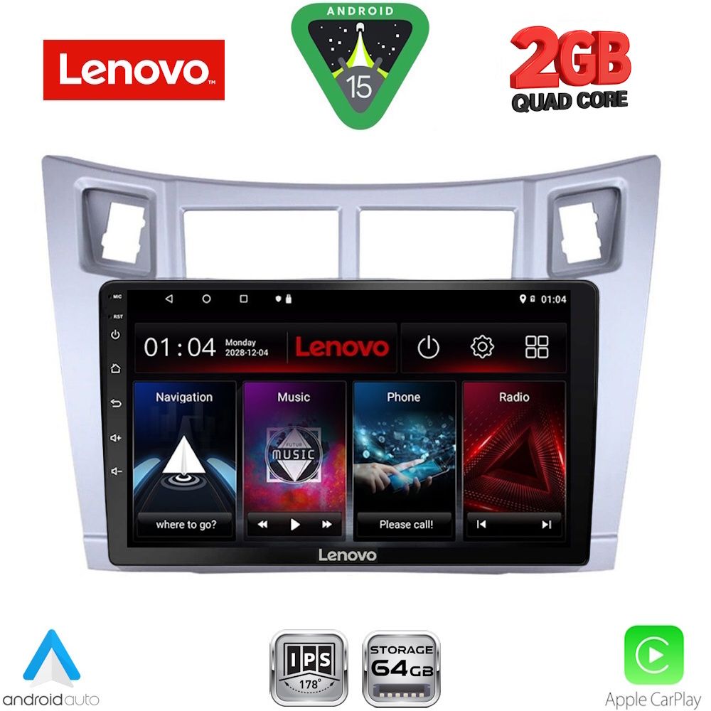LENOVO LVD 2736SL_CPAA (9inc) MULTIMEDIA TABLET for TOYOTA YARIS mod. 2006-2011 (SILVER) LENOVO LVD 2736SL_CPAA (9inc) MULTIMEDIA TABLET for TOYOTA YARIS mod. 2006-2011 (SILVER)