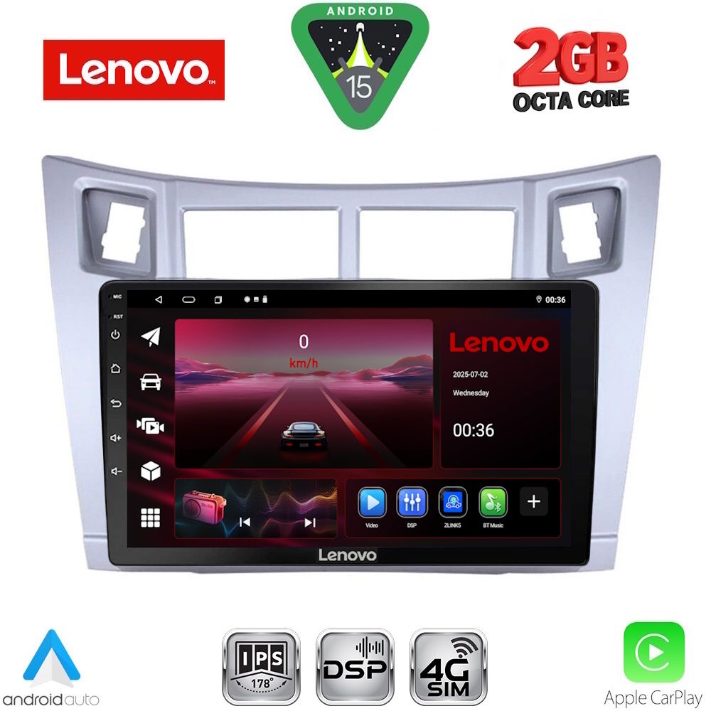 LENOVO LVF 5736SL_CPAA (9inc) MULTIMEDIA TABLET for TOYOTA YARIS mod. 2006-2011 (SILVER) LENOVO LVF 5736SL_CPAA (9inc) MULTIMEDIA TABLET for TOYOTA YARIS mod. 2006-2011 (SILVER)