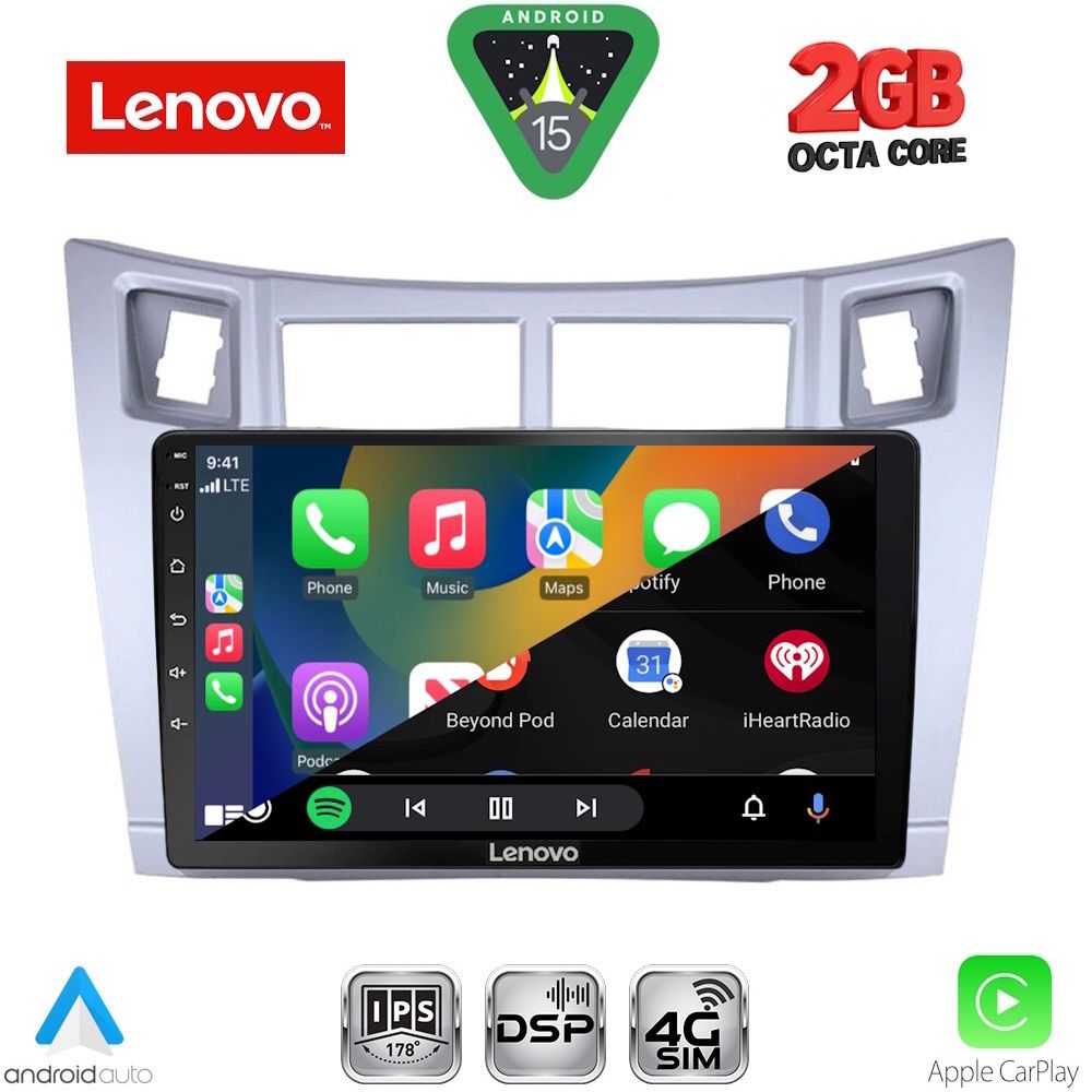 LENOVO LVF 5736SL_CPAA (9inc) MULTIMEDIA TABLET for TOYOTA YARIS mod. 2006-2011 (SILVER) LENOVO LVF 5736SL_CPAA (9inc) MULTIMEDIA TABLET for TOYOTA YARIS mod. 2006-2011 (SILVER)