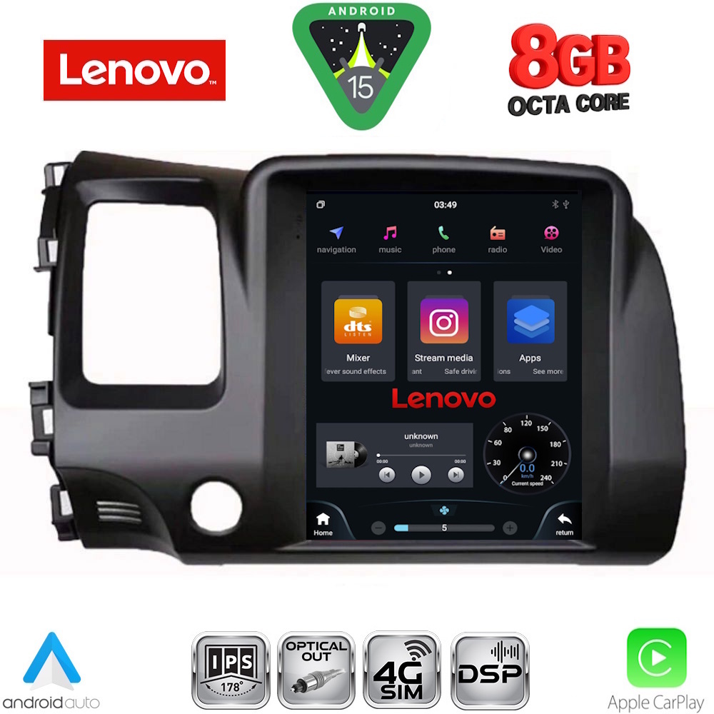 LENOVO SSW 10988_CPA TESLA STYLE for HONDA CIVIC 4D mod. 2006-2012 LENOVO SSW 10988_CPA TESLA STYLE for HONDA CIVIC 4D mod. 2006-2012