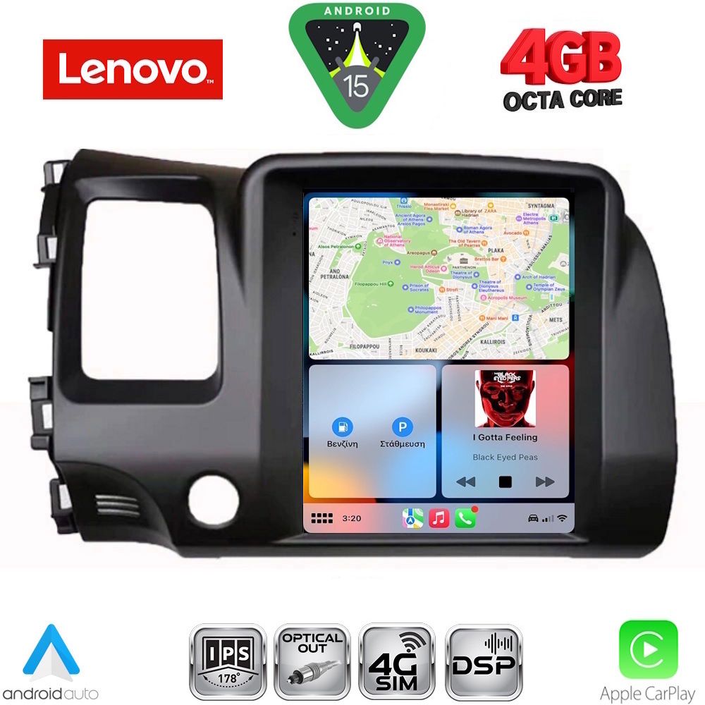LENOVO SSX 9988_CPA TESLA STYLE for HONDA CIVIC 4D mod. 2006-2012 LENOVO SSX 9988_CPA TESLA STYLE for HONDA CIVIC 4D mod. 2006-2012