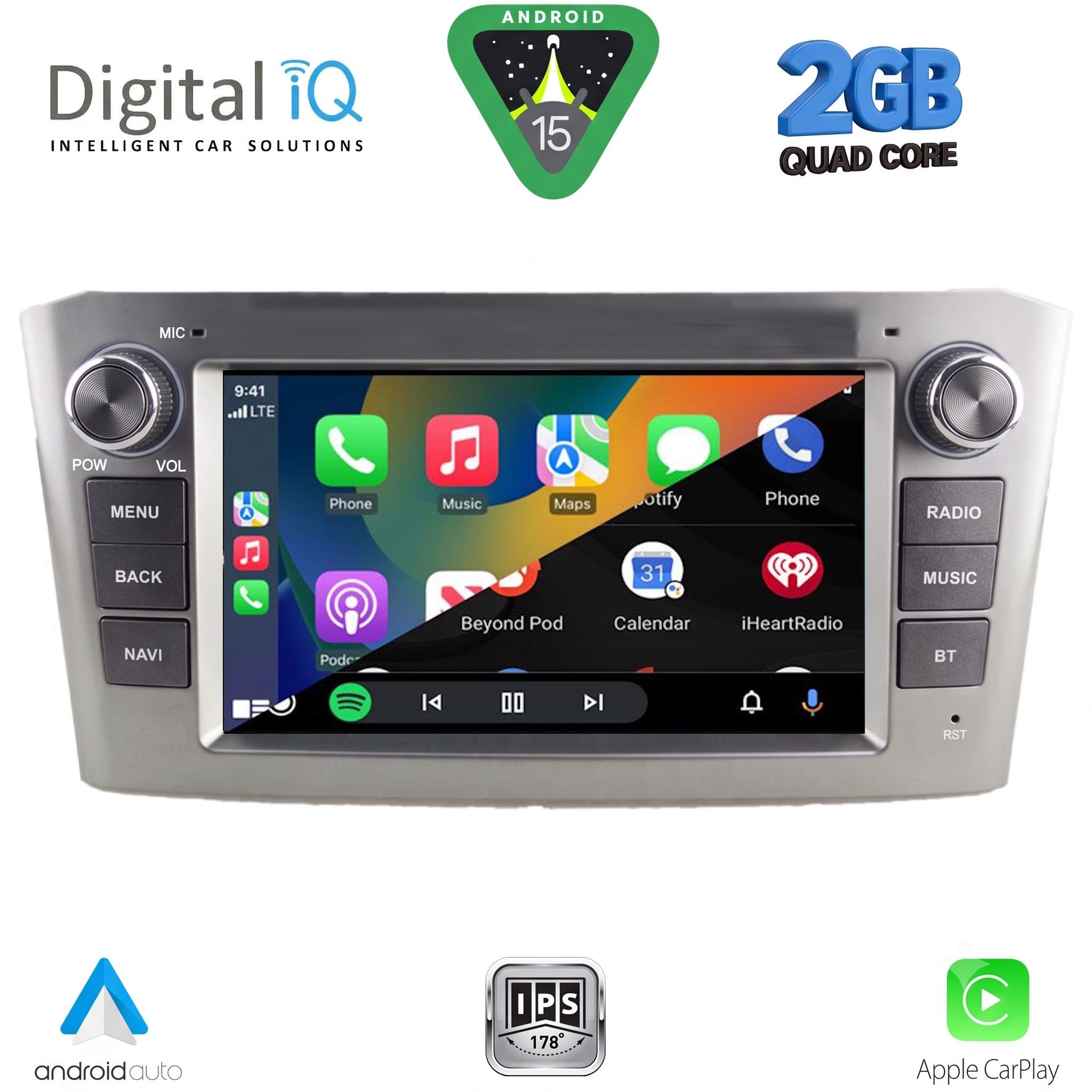 DIGITAL IQ BLD 225SL_CPA (7" DECK) MULTIMEDIA OEM for TOYOTA AVENSIS (T25) mod. 2003-2009 (SILVER) DIGITAL IQ BLD 225SL_CPA (7" DECK) MULTIMEDIA OEM for TOYOTA AVENSIS (T25) mod. 2003-2009 (SILVER)