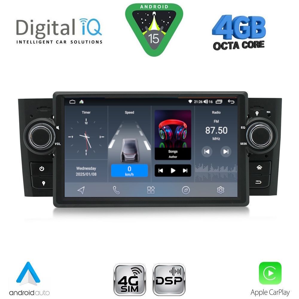 DIGITAL IQ BLG 463_CPA (7" DECK) MULTIMEDIA SYSTEM for FIAT GRANDE PUNTO mod. 2005-2012 DIGITAL IQ BLG 463_CPA (7" DECK) MULTIMEDIA SYSTEM for FIAT GRANDE PUNTO mod. 2005-2012