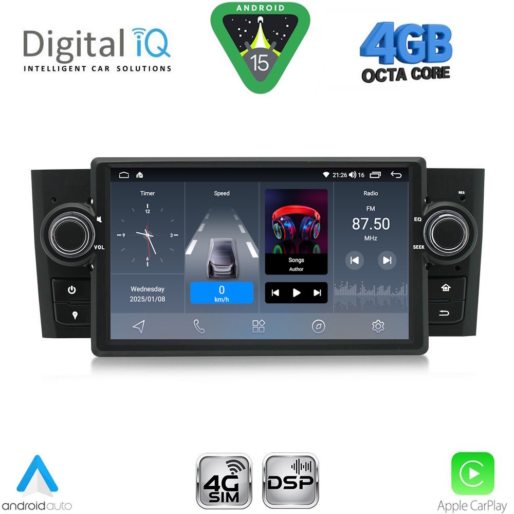DIGITAL IQ BLG 463_CPA (7" DECK) MULTIMEDIA SYSTEM for FIAT GRANDE PUNTO mod. 2005-2012 DIGITAL IQ BLG 463_CPA (7" DECK) MULTIMEDIA SYSTEM for FIAT GRANDE PUNTO mod. 2005-2012